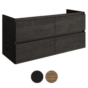 Regn onderkast vier lades met ribbelfront - 120 cm